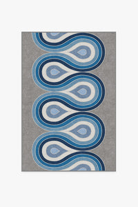 Thumbnail for Jonathan Adler Milano Blue Steel Tufted Rug