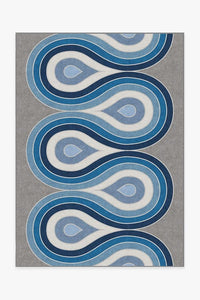 Thumbnail for Jonathan Adler Milano Blue Steel Tufted Rug