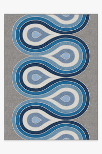 Thumbnail for Jonathan Adler Milano Blue Steel Tufted Rug