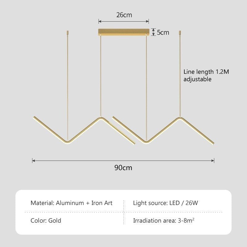 LED Nordic Gold Staircase Chandelier - Casatrail.com