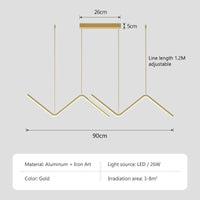 Thumbnail for LED Nordic Gold Staircase Chandelier - Casatrail.com