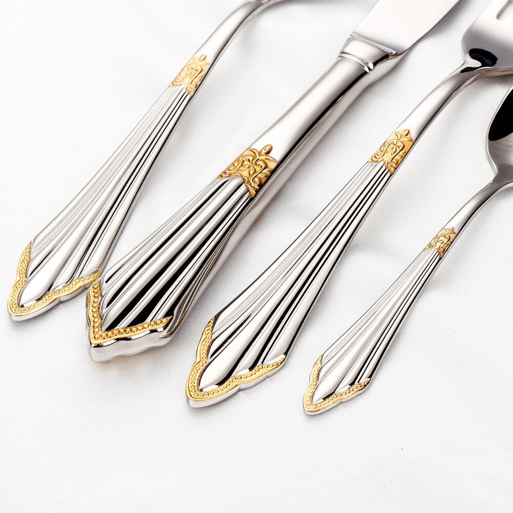Luxury 24K Gold Plated Flatware Set - Casatrail.com