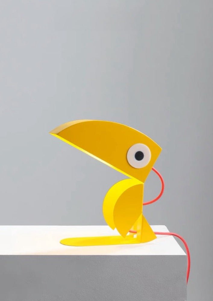 Whimsical Eclectic Memphis Cute Parrot Table Lamp