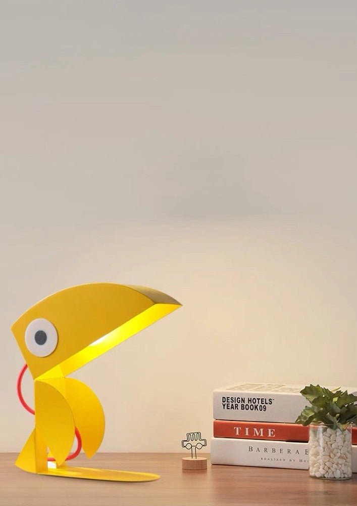 Whimsical Eclectic Memphis Cute Parrot Table Lamp
