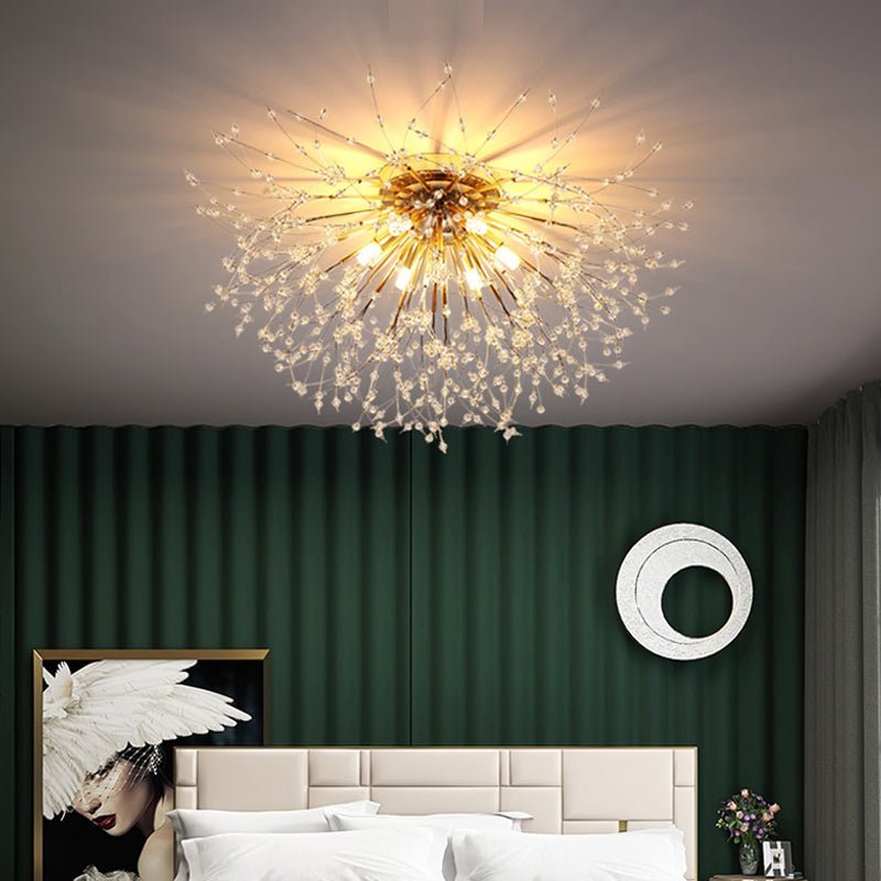 Modern Gold and Crystal Dandelion Chandelier - Casatrail.com