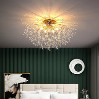 Thumbnail for Modern Gold and Crystal Dandelion Chandelier - Casatrail.com