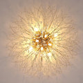 Modern Gold and Crystal Dandelion Chandelier