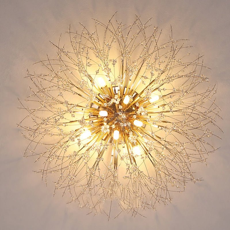 Modern Gold and Crystal Dandelion Chandelier - Casatrail.com
