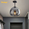 Modern Minimalist Glass Ceiling Light with Nordic Texture
