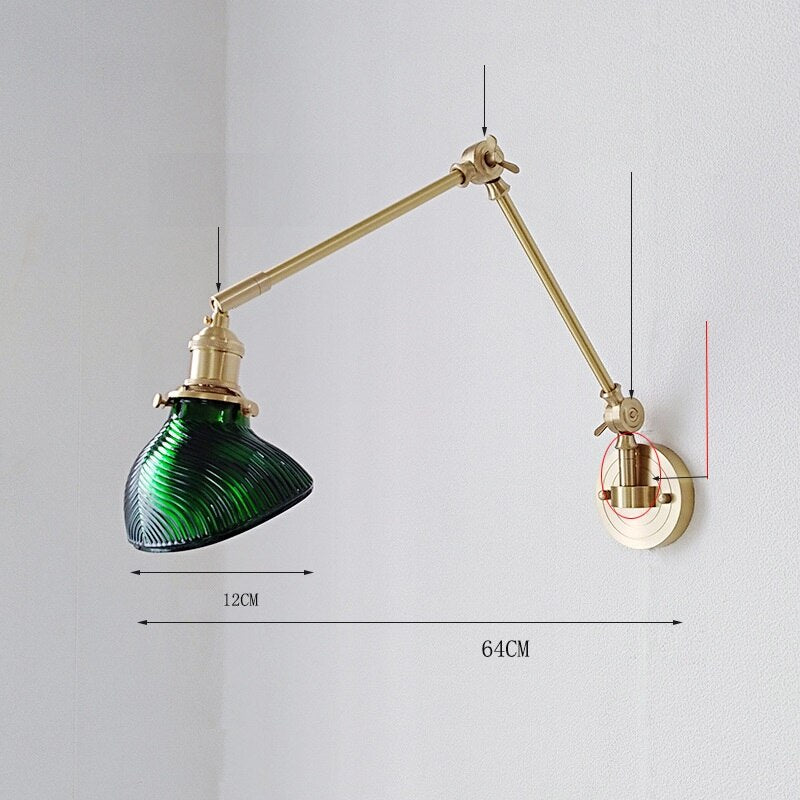 New Ceramic Copper LED Wall Lamp With Swing Long Arm - Casatrail.com