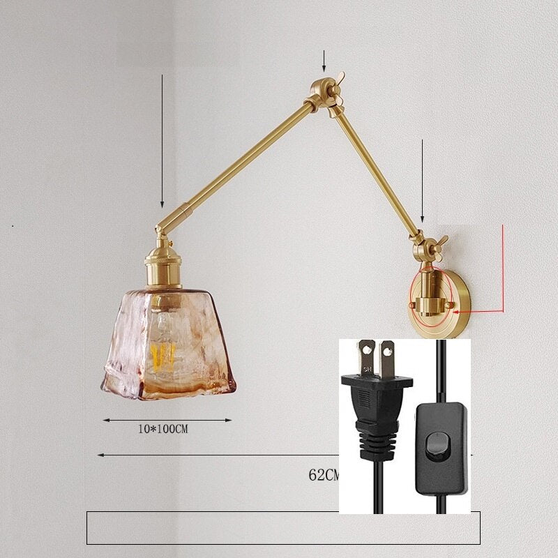 New Ceramic Copper LED Wall Lamp With Swing Long Arm - Casatrail.com