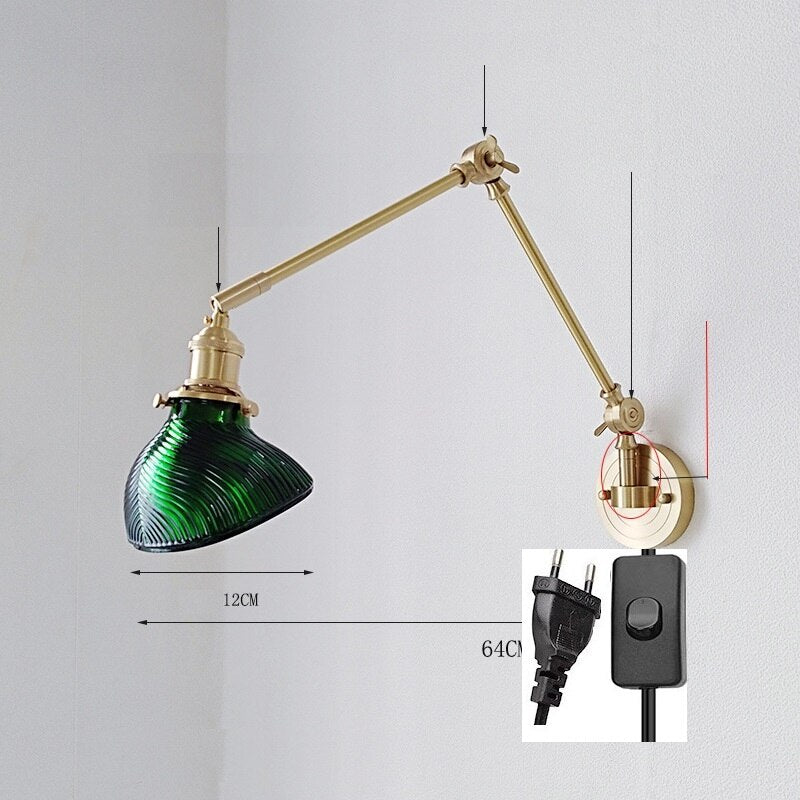 New Ceramic Copper LED Wall Lamp With Swing Long Arm - Casatrail.com