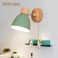 Thumbnail for Nordic Wooden Wall Lamp with Six Color Options - Casatrail.com
