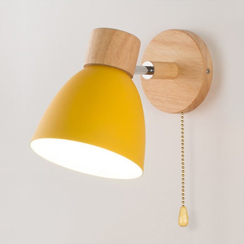 Nordic Wooden Wall Lamp with Six Color Options - Casatrail.com