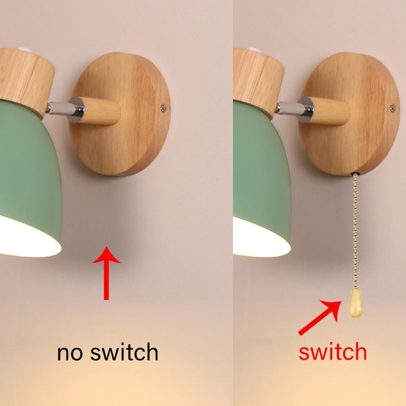 Nordic Wooden Wall Lamp with Six Color Options - Casatrail.com