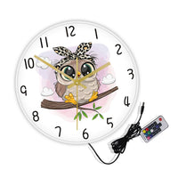 Thumbnail for Owl Wall Clock - Digital Art Print for Kids Living Room Decor - Casatrail.com