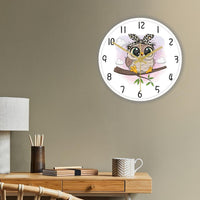 Thumbnail for Owl Wall Clock - Digital Art Print for Kids Living Room Decor - Casatrail.com