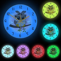 Thumbnail for Owl Wall Clock - Digital Art Print for Kids Living Room Decor - Casatrail.com