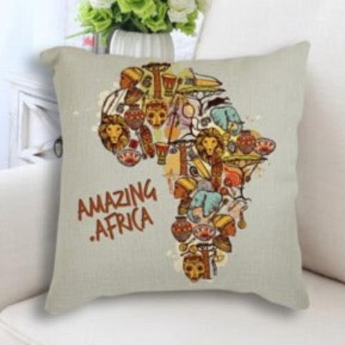 African Map Art Cushion Case