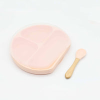Thumbnail for Silicone Compartment Plate With Wooden Spoon