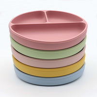 Thumbnail for Silicone Round Sucker Compartment Dinner Plate