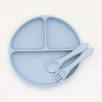 Thumbnail for Silicone Round Sucker Compartment Dinner Plate