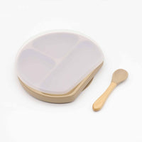 Thumbnail for Silicone Compartment Plate With Wooden Spoon
