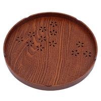 Thumbnail for Round Cherry Wood Serving Tray - Casatrail.com