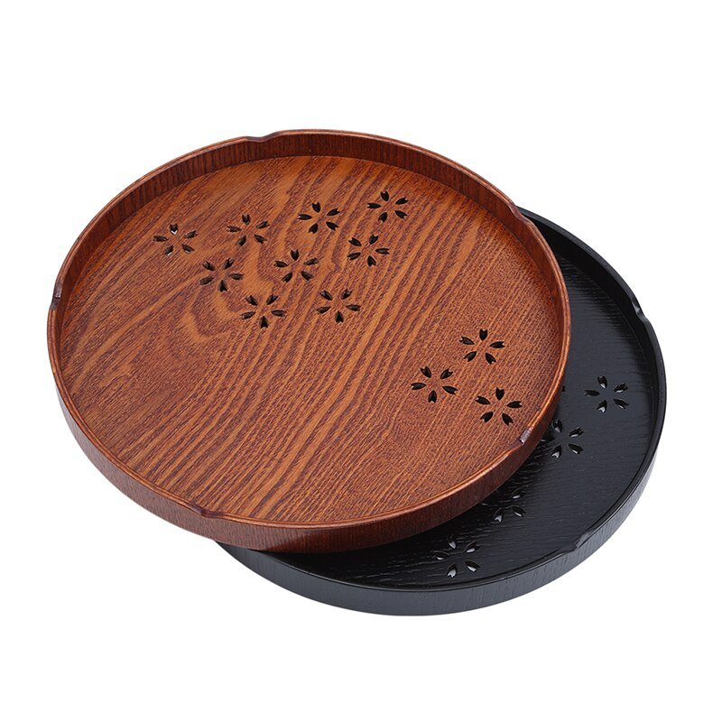 Round Cherry Wood Serving Tray - Casatrail.com