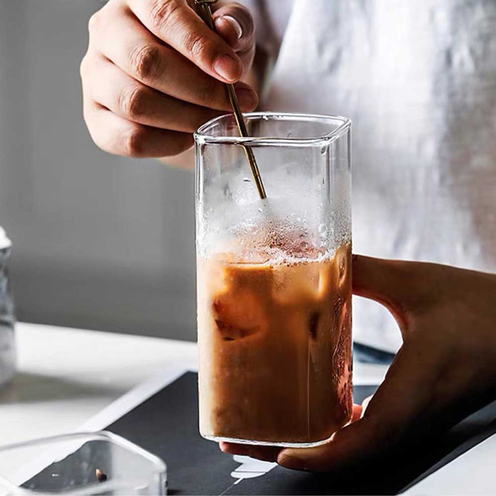 Square Simple Glass Cup - Transparent - Casatrail.com