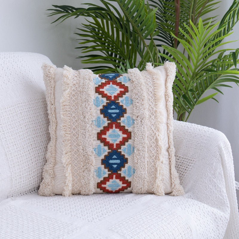 Tufted Throw Pillow - Moroccan Fringed Waist Pillow Case - Casatrail.com