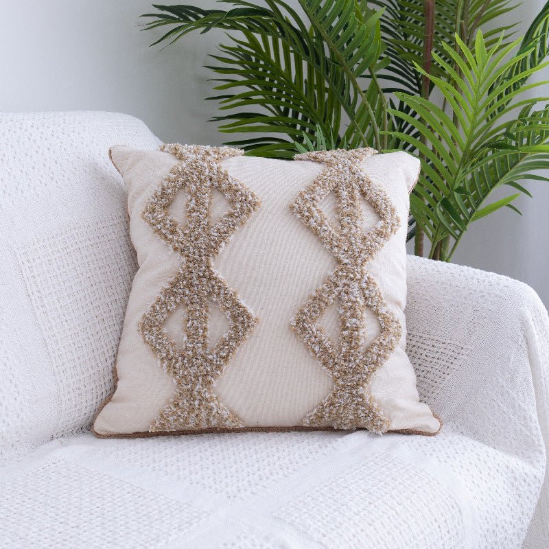 Tufted Throw Pillow - Moroccan Fringed Waist Pillow Case - Casatrail.com