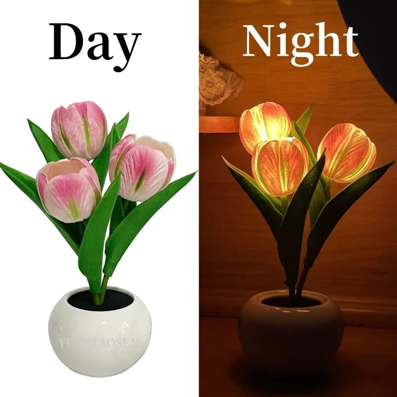 Tulip Shaped Floral Table Lamp - Casatrail.com
