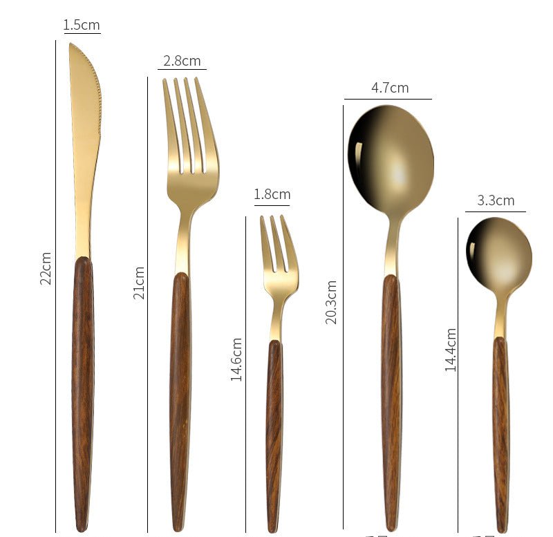 Wood Handle Stainless Steel Cutlery - Casatrail.com