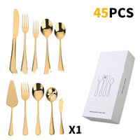 Thumbnail for American Station 45-piece Western Cutlery Golden Cutlery - Casatrail.com