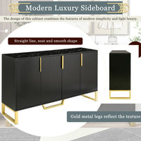 Thumbnail for Modern Sideboard With Four Doors, Metal Handles And Legs, And Adjustable Shelf Kitchen Cabinets