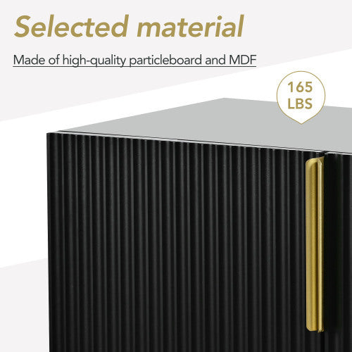 Modern And Elegant 4-door Sideboard Buffet Cabinet With Gold Metal Handle