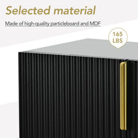 Thumbnail for Modern And Elegant 4-door Sideboard Buffet Cabinet With Gold Metal Handle