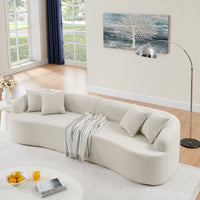 Thumbnail for Curved Modular Sectional Sofa in Lamb's Wool Fabric