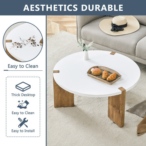 Minimalist Circular MDF Material Coffee Table