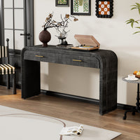 Thumbnail for Unique Retro Silhouette Console Table with Two Top Drawers