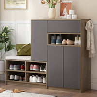 Thumbnail for 2-in-1 Shoe Storage Bench And Shoe Cabinet