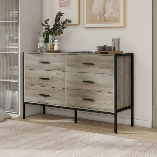 Wooden Dresser With 6 Drawers