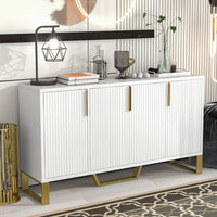 Thumbnail for Modern Sideboard Kitchen Cabinet With Four Doors, Metal Handles And Legs And Adjustable Shelves