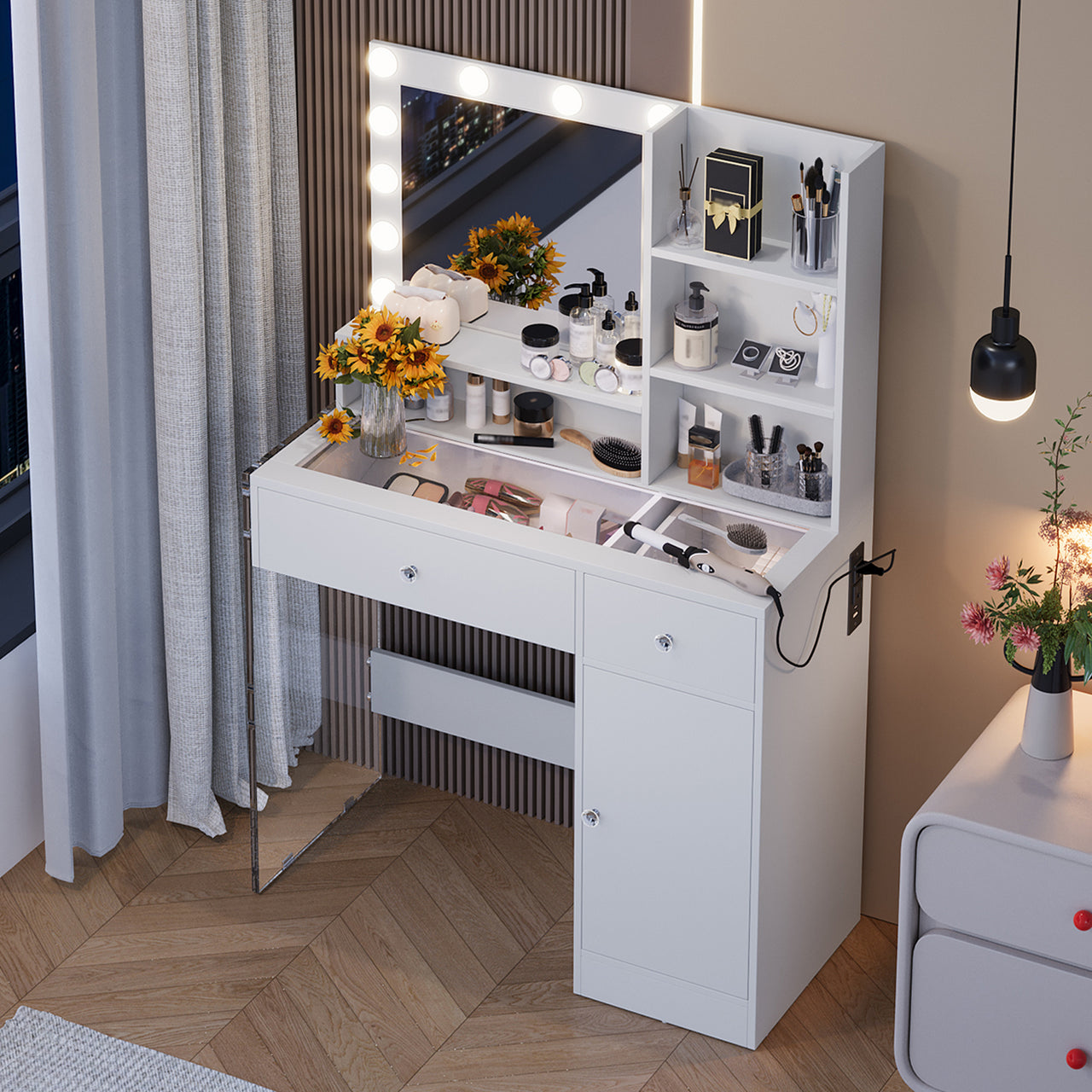 Dressing Table With 2 Drawers And Cabinet