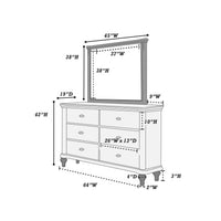 Thumbnail for Luxury Antique Silver Champagne Finish Dresser W Mirror