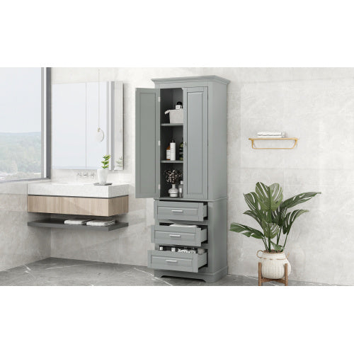 High Storage Cabinet With Three Drawers