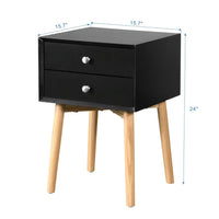 Thumbnail for Bedside Table With 2 Drawers And Rubber Wood Legs