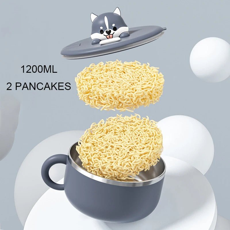 1.2l Cartoon Dog Noodle Bowl With Lid and Spoon - Casatrail.com