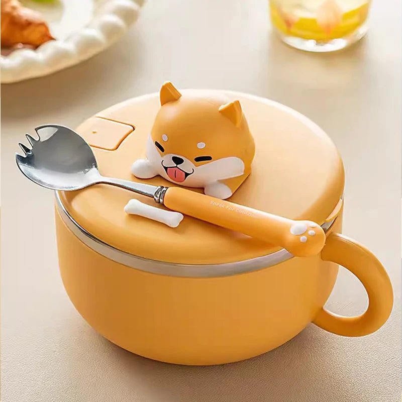 1.2l Cartoon Dog Noodle Bowl With Lid and Spoon - Casatrail.com